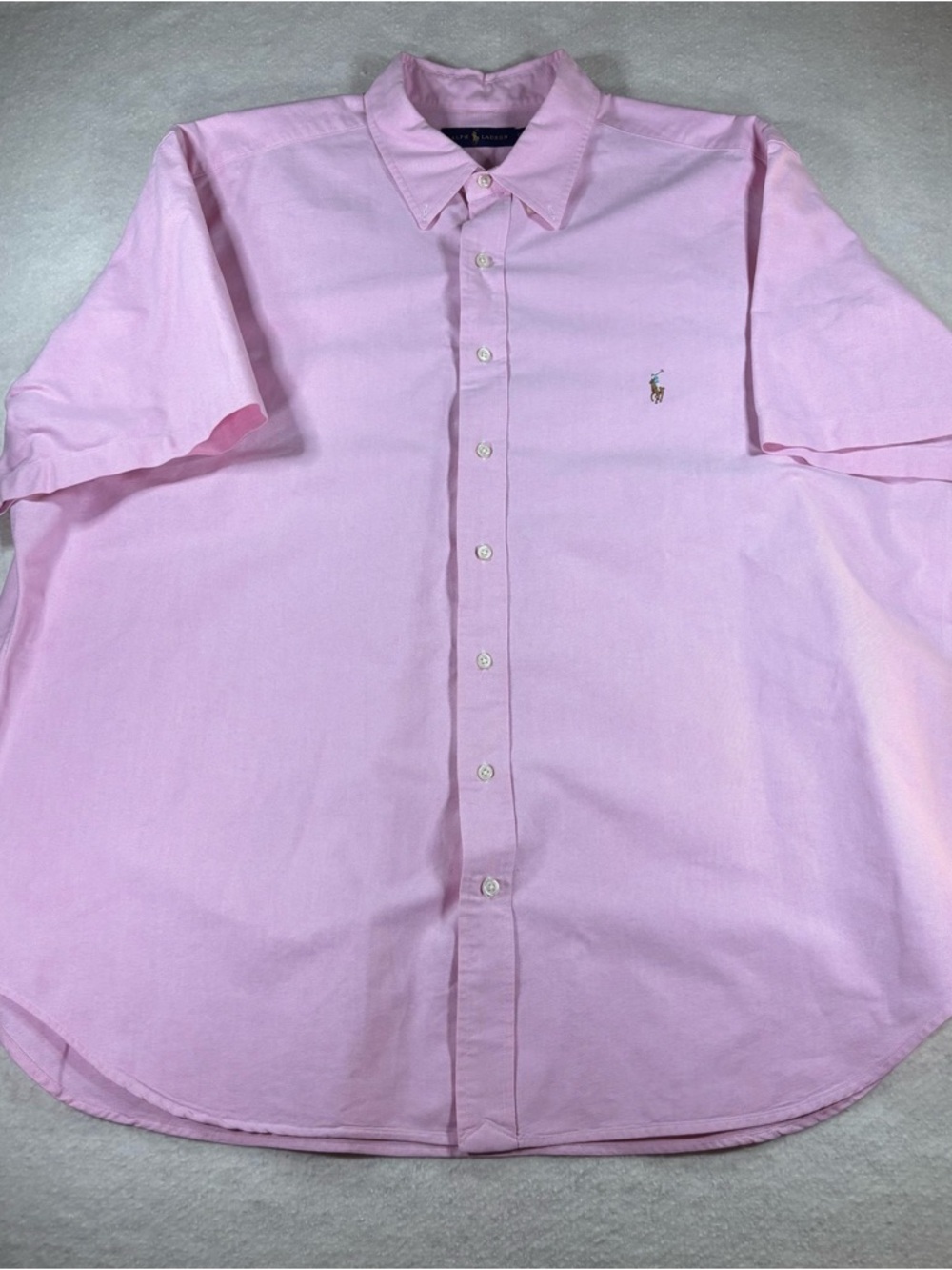 Ralph Lauren Pastel Pink Short Sleeve Oxford Button Down Shirt Men’s Size 2X Big